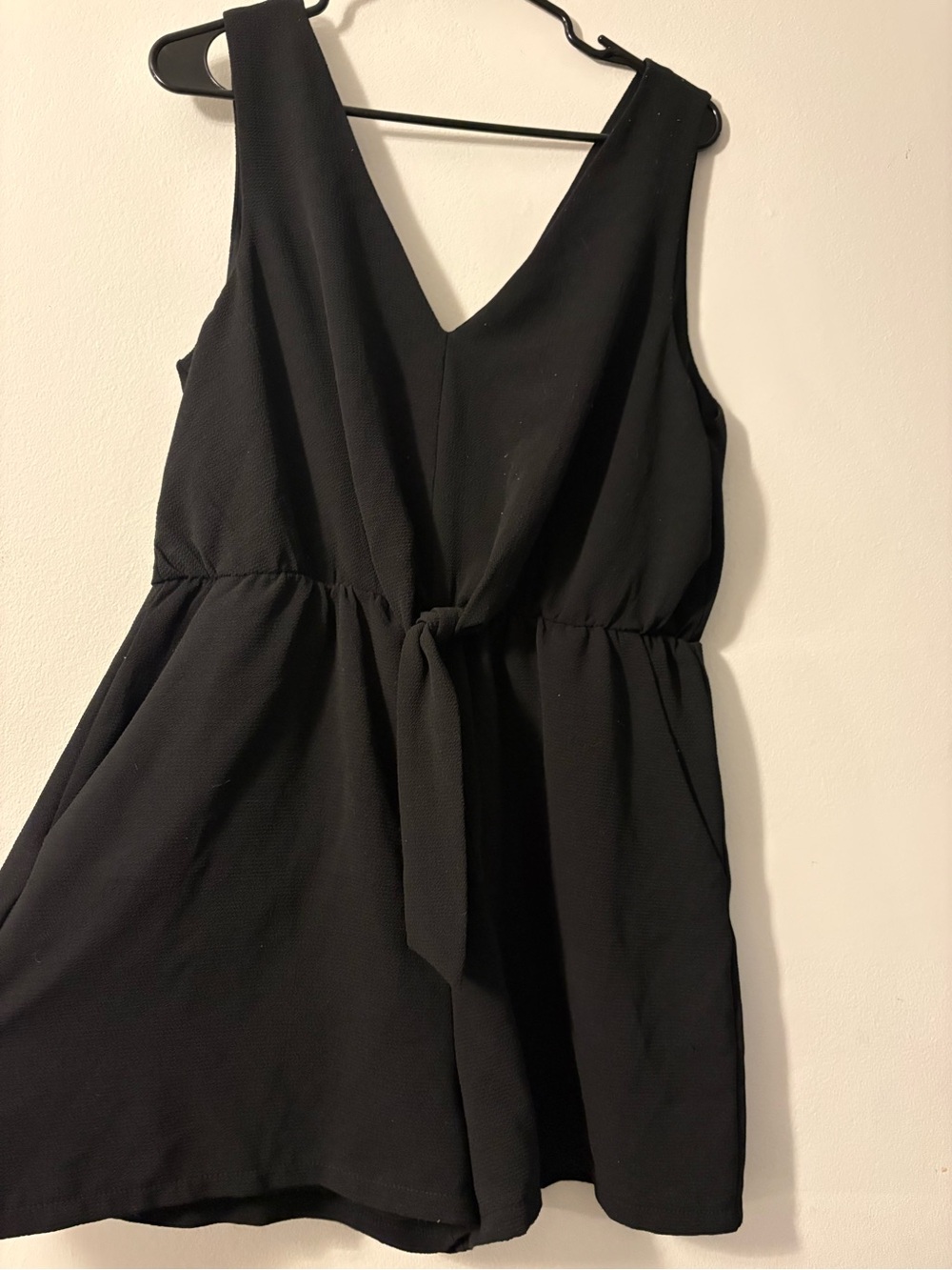 Lily Rose Black V-Neck Sleeveless Jumpsuit with Tie Front